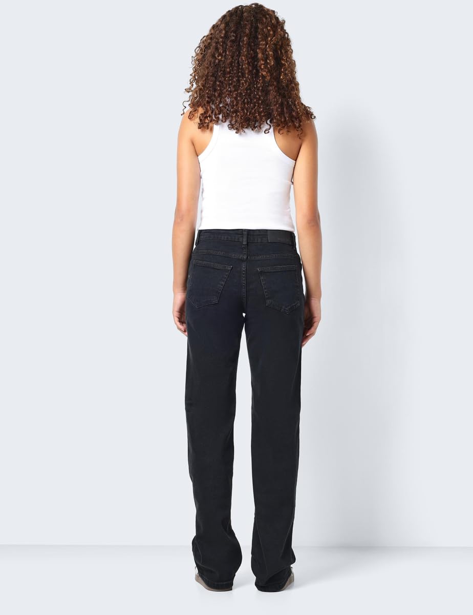 NOISY MAY Damen Denim Jeans Hose Wide Leg Mid Waist Stretch Pants NMYOLANDA
