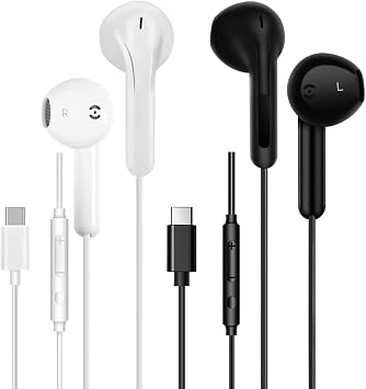 2 Pack USB C Headphones Wired In Ear Earbuds USB C Earphones