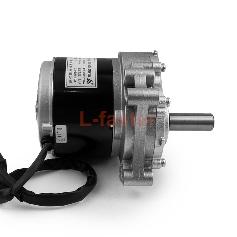 L-faster Motor de Engranajes cepillados de Cochecito eléctrico de 24 V y 350 W con Caja de Cambios Eje de Longitud Larga de 120 RPM y 75 RPM para Bicicleta eléctrica para Silla de Ruedas