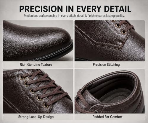 Image of Kraasa Alloy Formal Shoes for Men | Vegan Leather Lace-Up Office Shoes