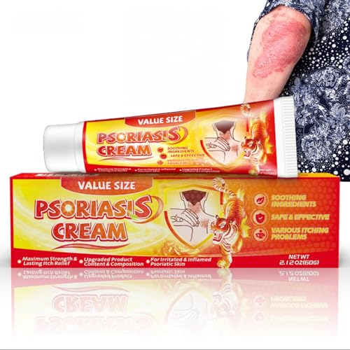 HONPOLO Psoriasis Cream - High Strength Relief for Various Itching Problems - Natural Formula for Irritated and Inflamed Psoriasis Skin - Long-lasting Itch Relief - Fast-absorbing and Non-greasy 60g