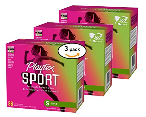 Playtex Super Absorbency Sport Tampons, Unscented, 36 count (Pack of 3) - //coolthings.us