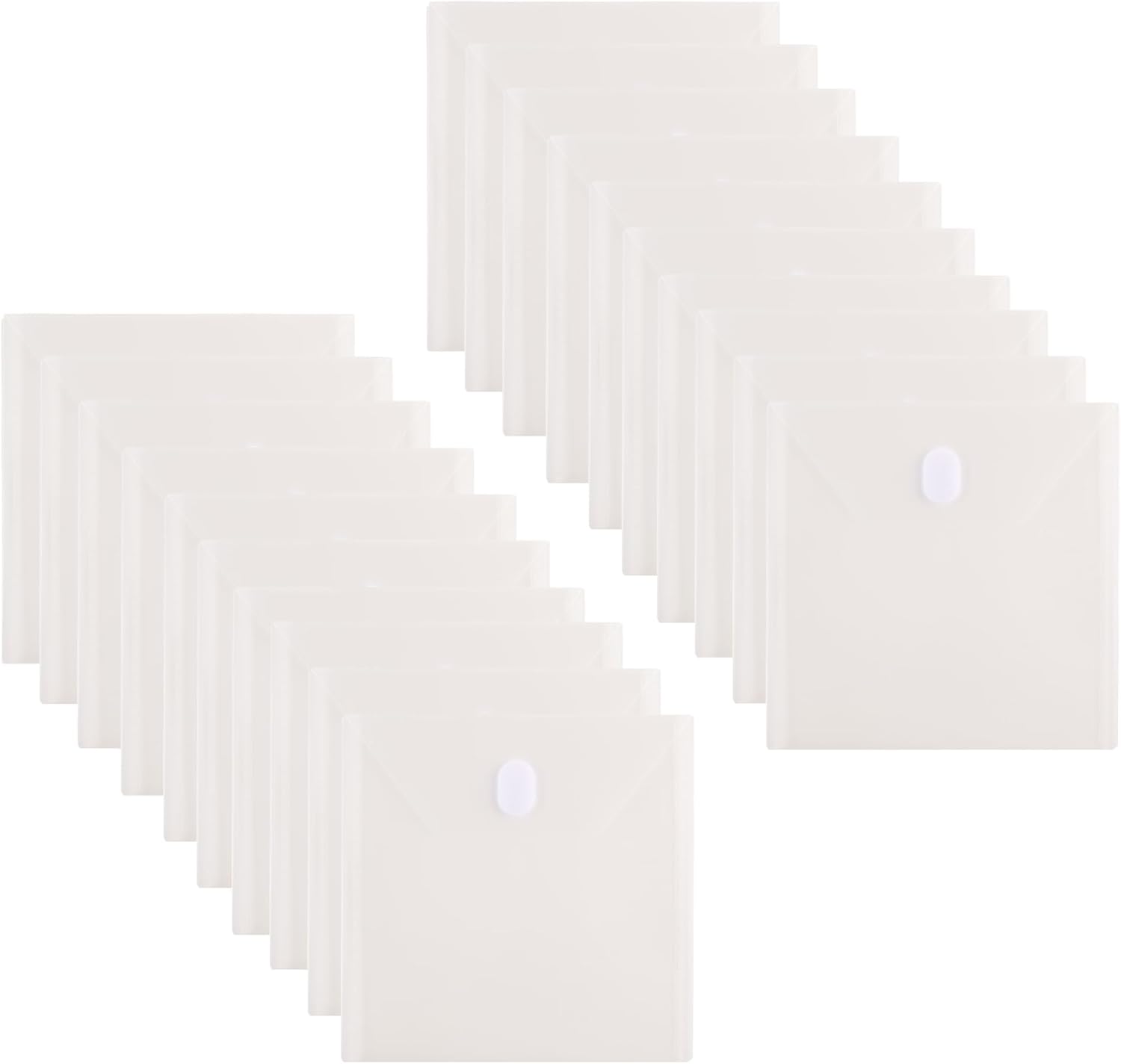 7 x 7 Square Clear Plastic Envelopes Die Cut Stencil Storage Holder 40 Pack Hook Loop Closure