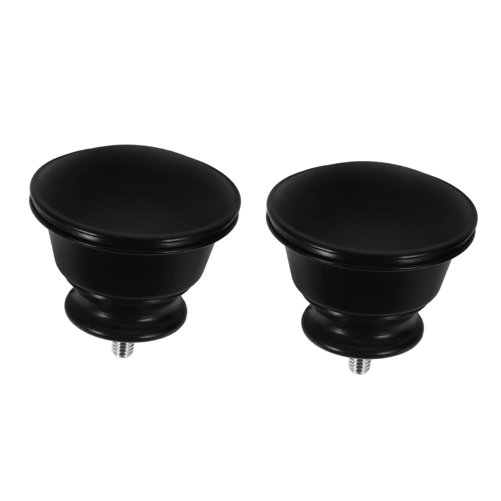5 Ensembles Prise De Tringle À Rideau Rideaux Pendaison Canne À Pêche Embouts De Traitement De Fenêtre Embout De Tige Décoratif Plastique Abs Black 2 Pièces * 5