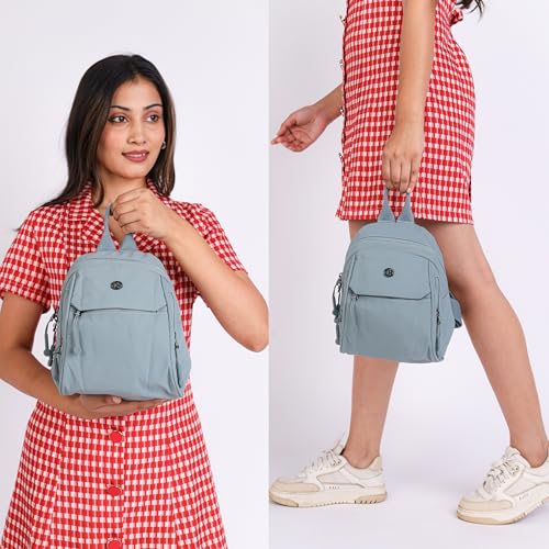 Image of TS WITH TECHSUN Women's Small Mini Backpack Purse | Water-Resistant Compact Bag for Travel, Casual Outings | Fits Only Essentials (L) 20 X (W) 14 X (H) 24 CM