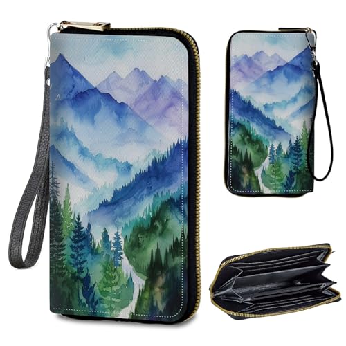 Image of Womens Wallet PU Leather Wristlet Wallets for Women, Large Capacity Lady Fashion Wallet Card Holder Zipper Wallet