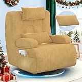 3 en 1 Fauteuil, Fauteuil Pivotant à 360° avec Dossier Haut , 2 Coussins Supplémentaires, ...