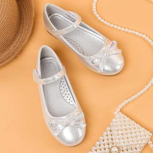 Kids Leather Shoes with Bow Non Slip Children Ballet Girl Student Shoes Slip on Sandals for Girls4