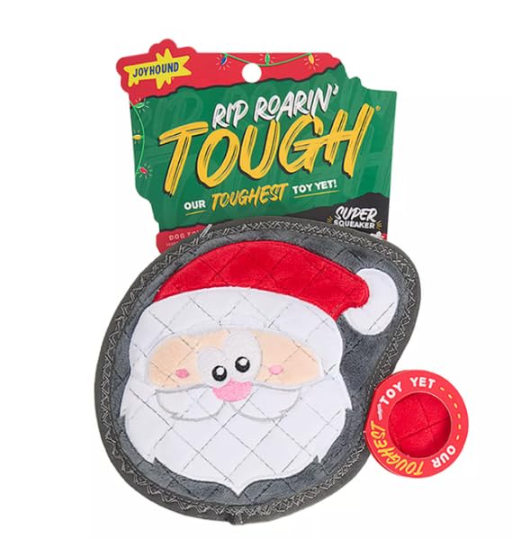 Condition photo showing New/Like New for Joyhound Christmas Dog Toy Santa Claus Rip Roarin' Tough Plush Santa Claus Holiday Squeaker - Aggressive Chewers