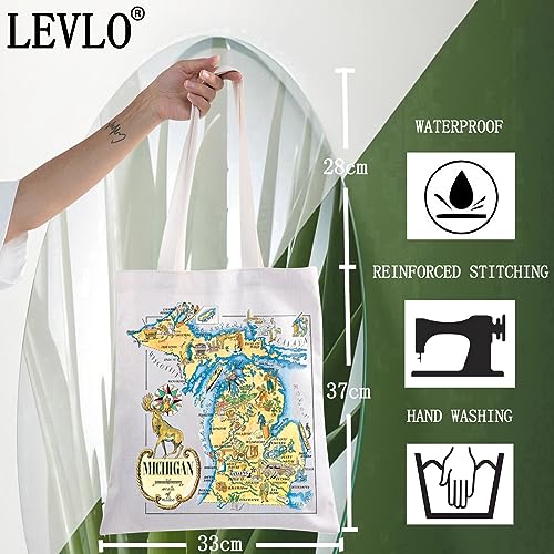 Bolso Tote diseño estado Michigan viaje años 40 miniatura 4