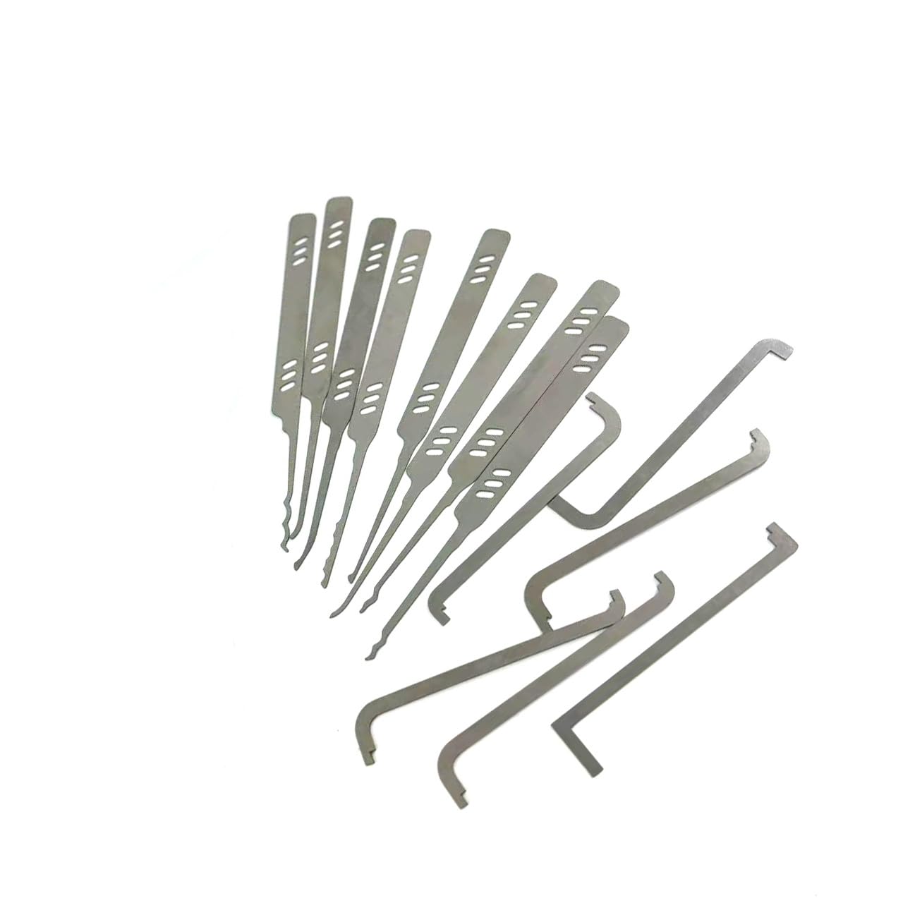 QiDAi 14pcs Lock Pick Rake Tools with Tension Wrench,Unlocking Single Hook Suitable for European Lock Cores (Only Tools)