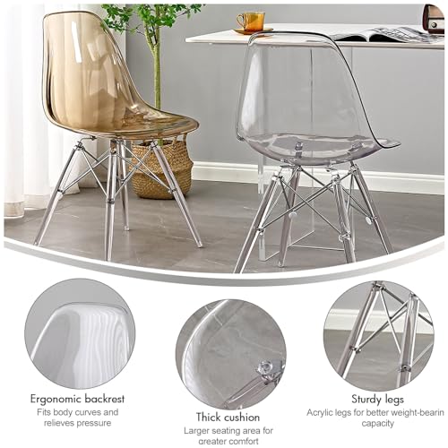 Chaise en acrylique transparent design moderne avec structure robuste 150 kg