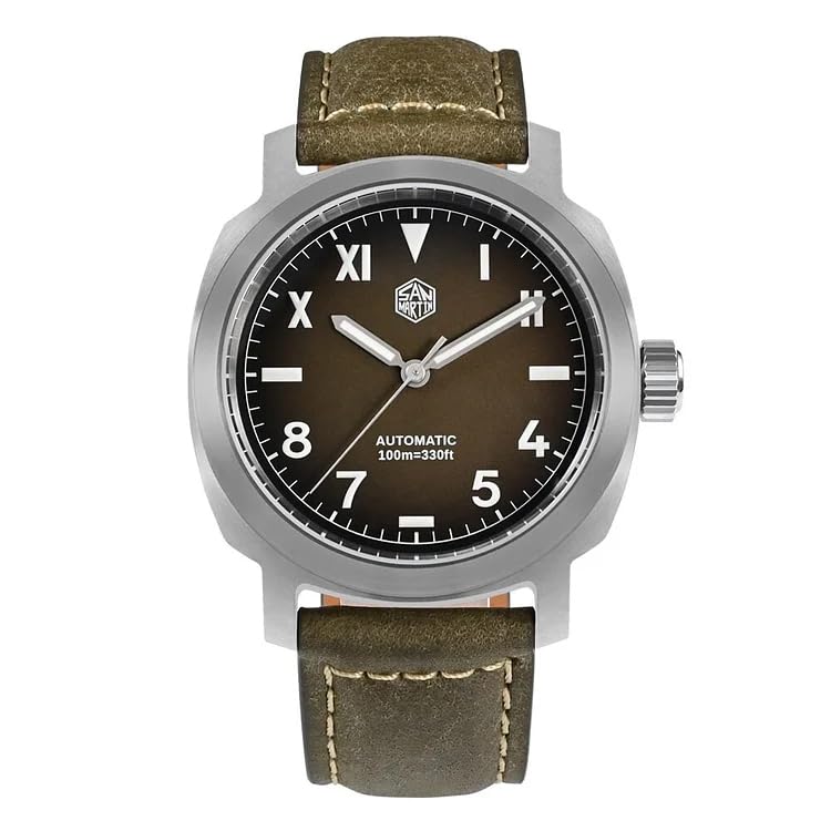TACTICAL FROG Montre San Martin SN065G pour homme 40 mm, montre de plongée classique YN55, mouvement automatique, verre saphir, montre mécanique lumineuse, étanche à 100 m