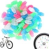 72 Stück Fahrradspeichen Perlen,Perlen für Fahrradräder Kinder,Speichenclips Fahrrad Kinder,Kinderfahrrad Zubehör Speichenclips Perlens,zubehör für Radspeichen im Dunkeln Leuchtend