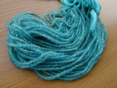 Perles apatite bleues facettées authentiques de 13 pouces pour éviter les faux minéraux