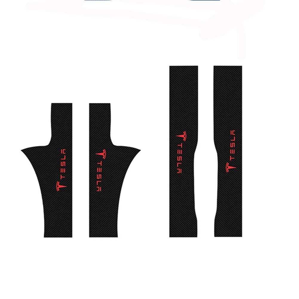Suitable for Tesla model3 threshold bar Welcome pedal anti-stepping kick pad Tesla leather threshold sticker