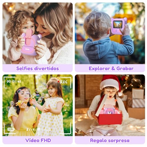 Miniatura 3 de ARNSSIEN Camara Fotos Infantil Instantanea 2,4"Camara instantanea Lente180° | 1080P Impresión instantánea, 7 Papeles (4 Col: O/R/V/B+3 B&N), Regalo Cumpleaños y Fiestas para niños y niñas 3-12 años, M2