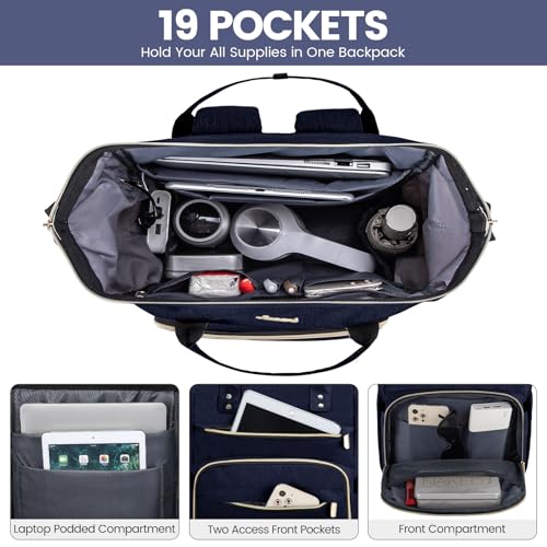 Image of LOVEVOOK Laptop Backpack for Women,15.6 Inch Professional Womens Travel Backpack Purse Computer Laptop Bag Nurse Teacher Backpack,Waterproof College Work Bags Carry on Back Pack with USB Port