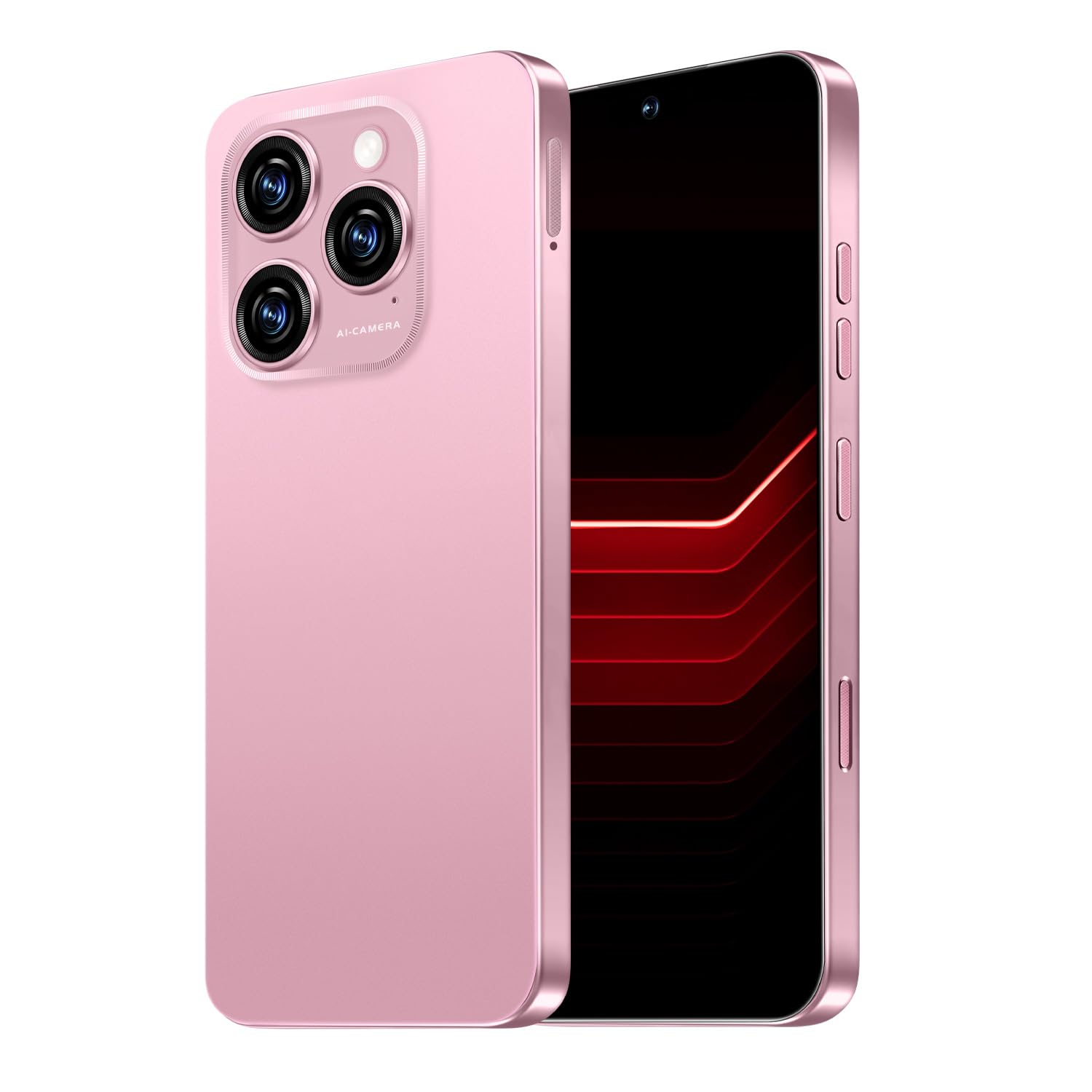 16 ProMa x Smartphone Unlocked Cell Phone, 6.99“ HD Screen 5G Phone, 8+256GB Phone Unlocked, 7000mAh, 68+108MP Zoom Camera, Fingerprint Button Unlock-and take Photos,Dual SIM, Face ID (Pink)