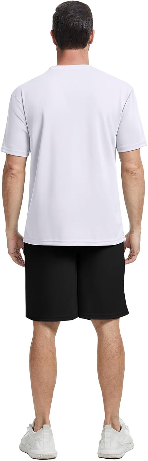 Janmercy 3 Pack Men's Workout Sets Athletic Shorts Shirt Basketball Football Training Running Gym Outfits Summer Gift - Image 5