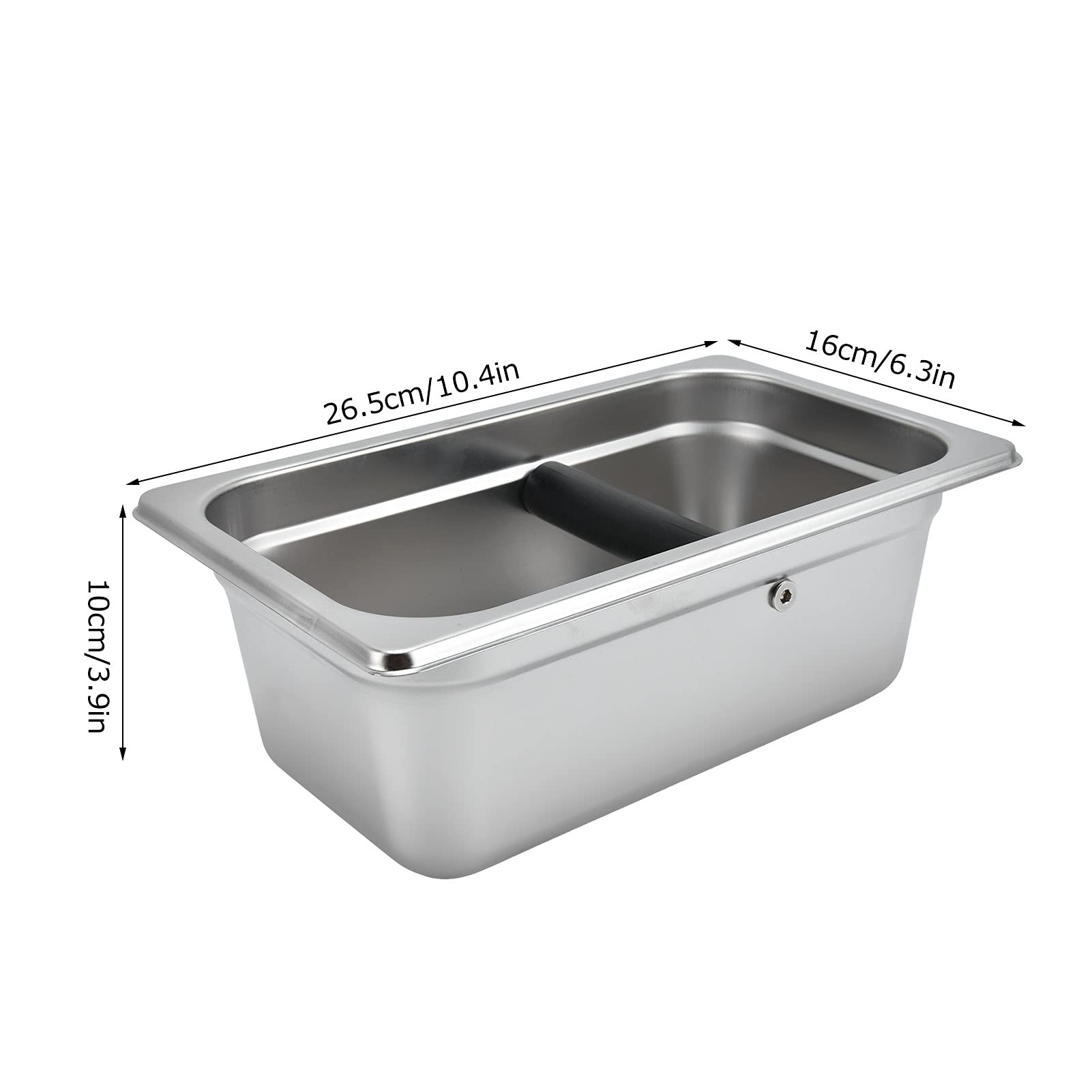 Recipiente para Posos de Café Cubo de Residuos Rectangular de Acero Inoxidable Gran Capacidad para Uso Doméstico