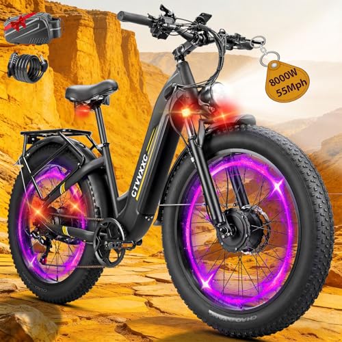 Electric Bike for Adults, Peak Power 8000W Dual Motor Ebike,