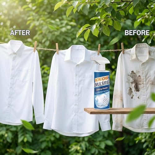 Image of Non Ionic Emulsifier Clothing Cleaner Spray, Sowhatahow All Powerful Stain Remover Clothes Dry Spray, Non-ionic Laundry Stain Removal Emulsifier for Clothes, Shoes, Kitchen, Cars, Pack of 2