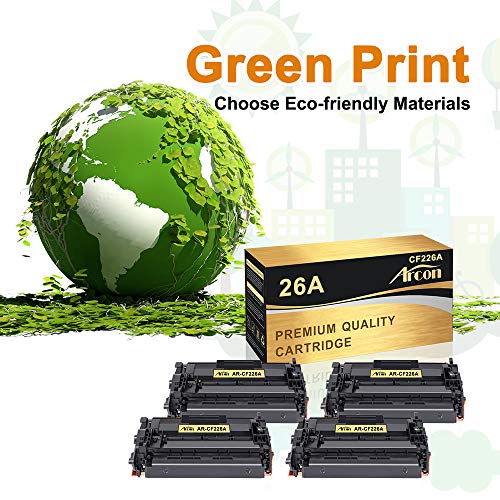Arcon Compatible Toner Cartridge Replacement for HP 26A CF226A 26X CF226X M402n MFP M426fdw HP Laserjet Pro M402n MFP M426fdw M402dn M402dw MFP M426fdn M426dw Printer Ink 26A CF226A Toner -4Pack - Thumbnail 5