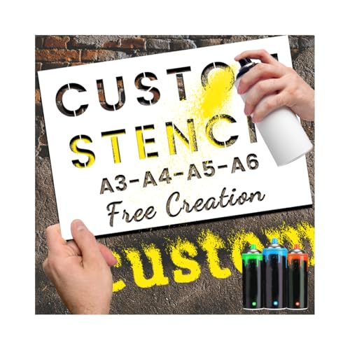 Plantillas reutilizables personalizadas, plantilla de texto personalizada para pintura en aerosol y fabricación de carteles, plantillas de plástico duradero, metal y madera, múltiples opciones de