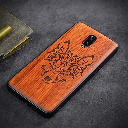 XINHUANG OnePlus 6t Cas Boogic Originale en Bois véritable Funda OnePlus 6T Rosewood TPU antichocs Retour Couverture Téléphone Shell Un Plus 6T Cas (Color : C)