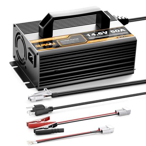 Suraziki 12V LiFePO4 Battery Charger-14.6V 50A Deep Cycle