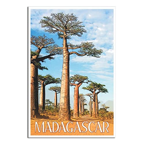 Madagascar Baobab Trees Affiche de voyage vintage Poster décoratif moderne pour chambre à coucher Impression sur toile Poster Peinture Poster Mural Décoration Cadeau
