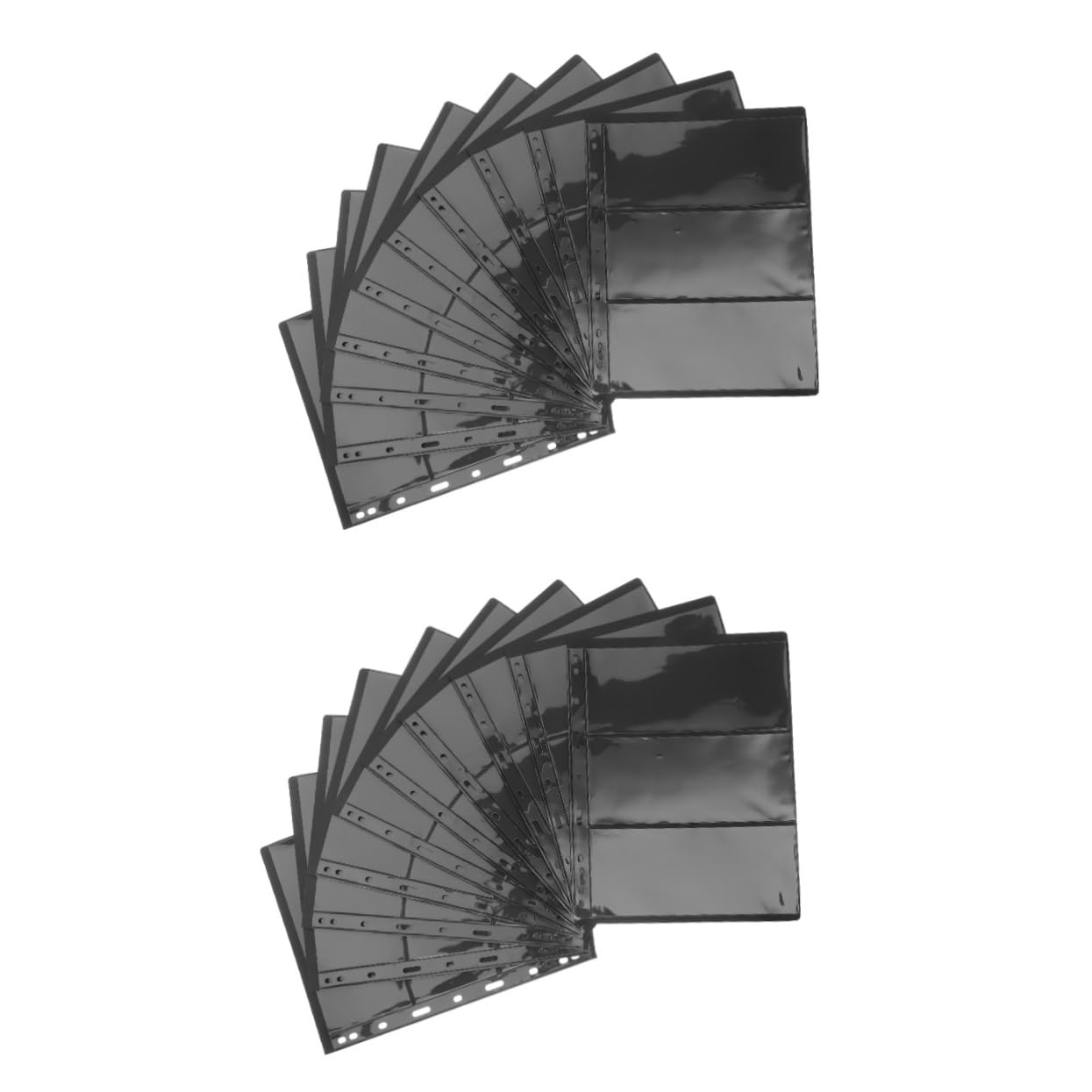 VILLCASE 20 fogli Album per Francobolli Trasparente PVC Doppia Faccia Raccoglitore Mobili per Francobolli Carte e Protezione Riutilizzabile e Leggera per Collezionisti