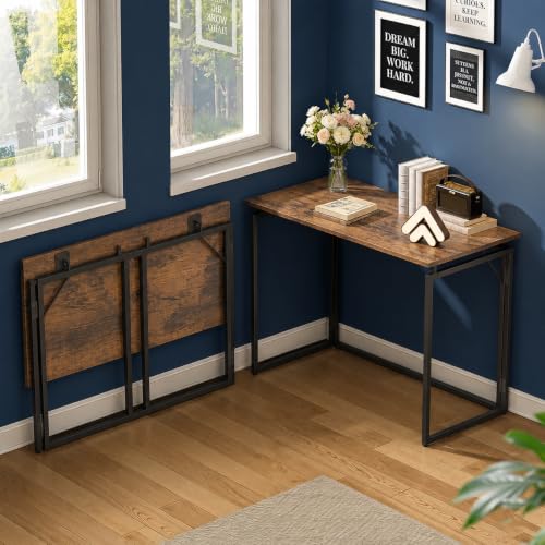 Image of Artikel Foldy Wooden Foldable Study Table Computer Desk for Home Office| Compact Portable Writing Desk for Students, Adults| No Assembly Folding Laptop Table, Workstation & PC Desktop Tables 80*40cm