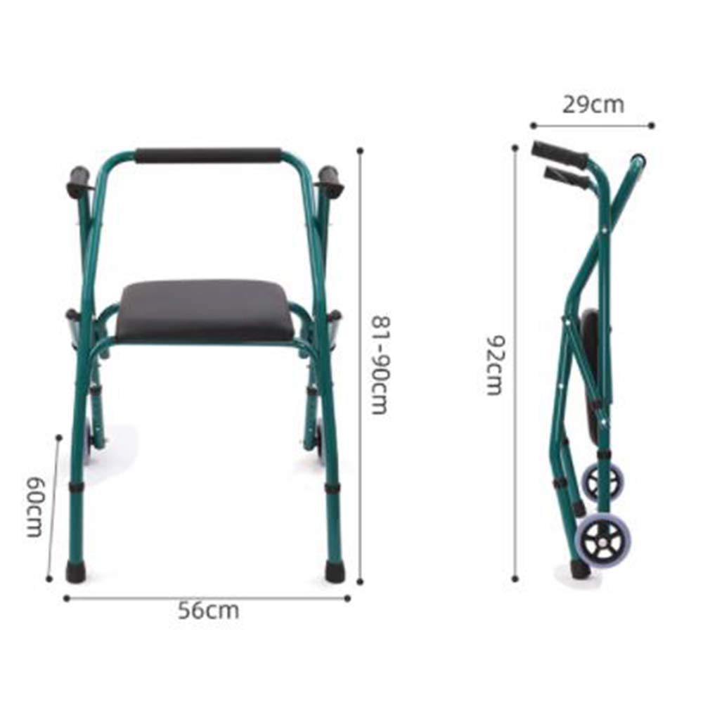 Rollator Pieghevole per Anziani con Ruote e Sedile, ausilio per la Mobilità Pieghevole Leggero, capacità di carico 150 kg, Altezza Regolabile, Pensato per Ogni esigenza.