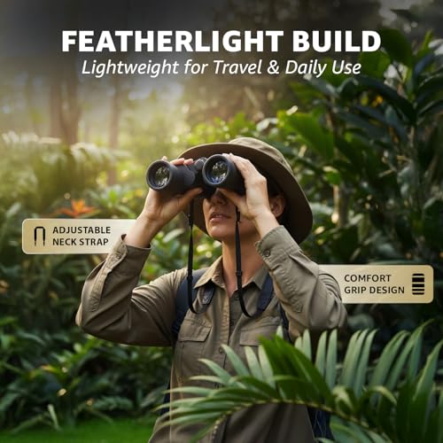 Image of Amazon Basics Binoculars, 20x50 High Power with Carrying Case & Strap, Wide Field of View for Birdwatching, Nature Observation, Stargazing & Concerts - Black