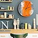 Orange Grey Abstract Art Painting Wall Clock 12