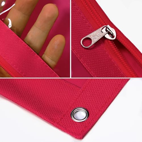 Image of Mr. Pen- Pencil Pouch for 3 Ring Binder, 2 Pack, 10 inchx6.75 inch, Smooth Zipper | Clear Window, Large Capacity Pencil Case with 3 Reinforced Grommets for School, Office, Supplies Storage | Clear Window, Large Capacity Pencil Case with 3 Reinforced Grommets for School, Office, Supplies Storage