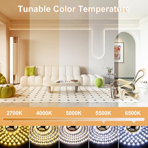 Tira de LED regulable 66 pies 2700K-6500K con control remoto miniatura 2