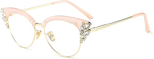 Lentes de lectura con diamantes de imitación brillantes para mujer, bloqueo de luz azul