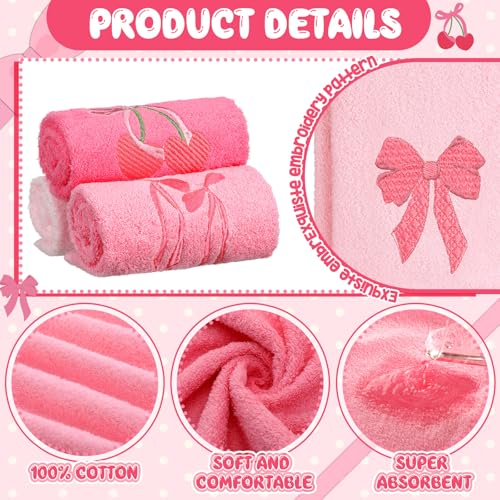 3 Pcs Pink Hand Towels for Bathroom - image 3