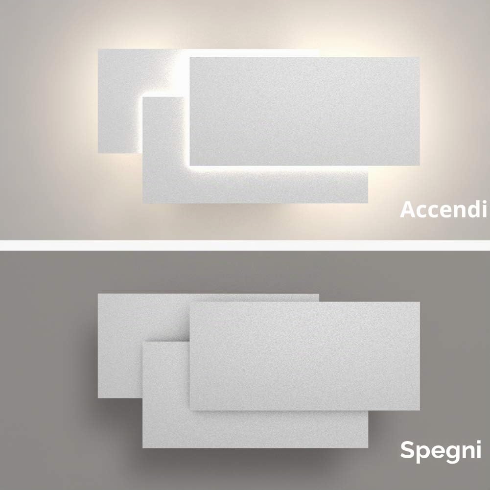 Klighten Applique da Parete Interni 24W Moderno Lampade da Parete IP20 Bianco neutro 4000~4500K Applique Interni Decorativa per Soggiorno, Camera da letto, Corridoio, Scale