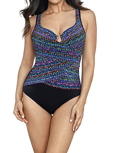 Miraclesuit Women's Swimwear Layered Escape Tummy Control Underwire Bra One Piece Swimsuit2