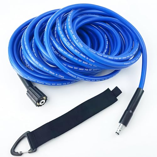 ブルー2M 5M 10M 15M 20M 30M フレキシブル高圧洗浄機ホース 家庭用洗車用水ホース 防爆ゴムホーキンク耐性パワーウォッシャーホースKarcher Bosch Black&Decker Makitaクリーニングツール用3600PSI高圧水洗