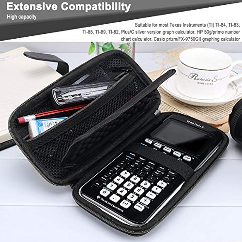 Xberstar Case For Texas Instruments Ti-84 Ti-83 Plus Ce Graphing Calculators And More - Hard Eva Travel Carrying Shockproof Storage Bag (Black Zipper) #TOP1