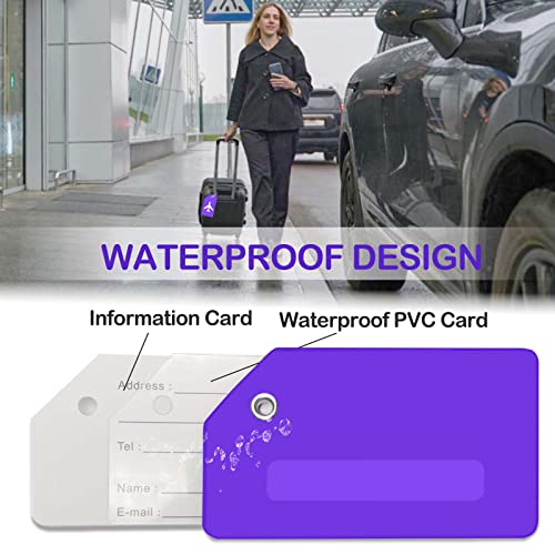 Image of 8pack Luggage Tags for Suitcases with Name ID Card