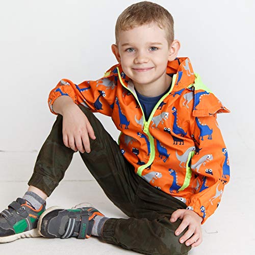 Image of HZXVic Toddler Boys Raincoat Waterproof,Lightweight Kids Rain Poncho Jacket Windbreaker Outwear Coat