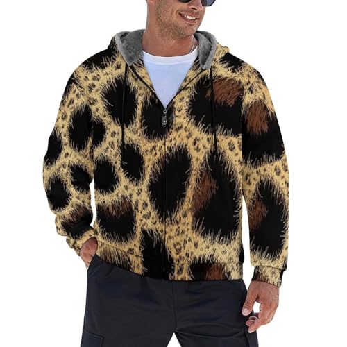 Sweat-shirt polaire à capuche homme chaud épais manches longues zippé
