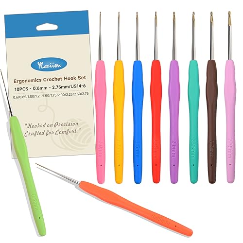 YLaziion 10PCS Small Crochet Hooks Set...