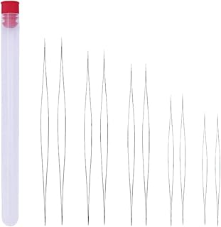Agulhas de costura de agulha de miçangas SUPVOX com costura de agulhas de olho grande com garrafa de armazenamento para acessórios de fabricação de joias faça você mesmo 10 peças